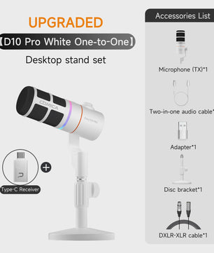 COMICA D10/D10 PRO Dynamische Microfoon: RGB, USB/XLR, Draadloos/Bedraad voor Streaming & Gaming