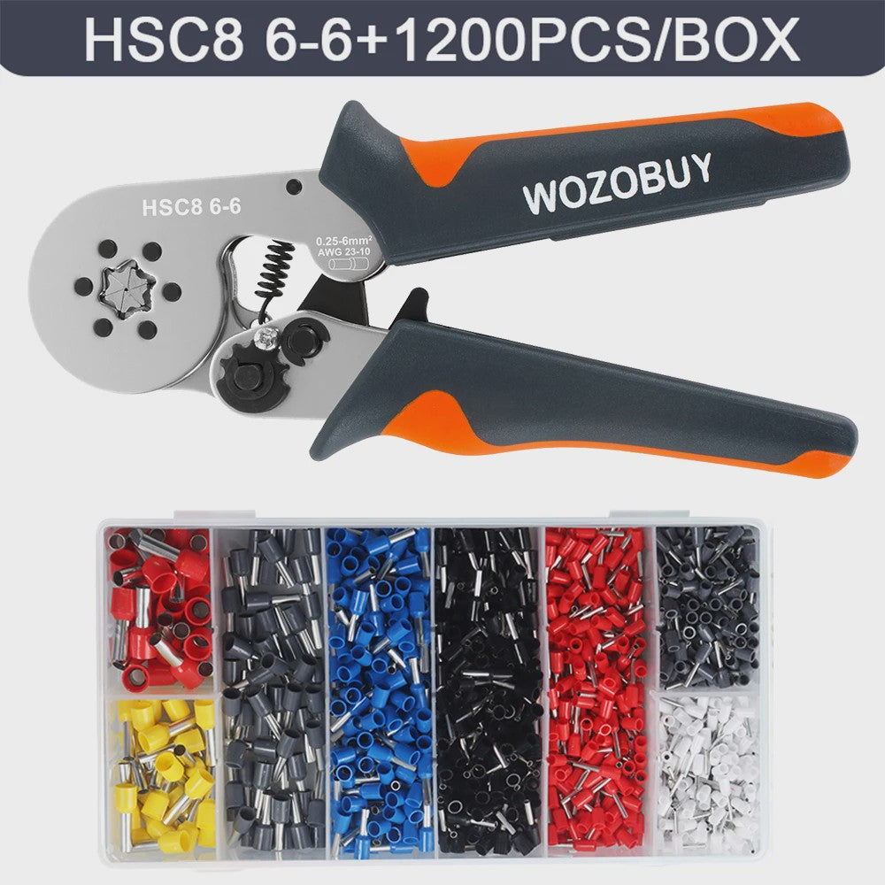 Professionele Krimptang Set voor Ferrules (0.25-10mm²) met Diverse Draadklemmen