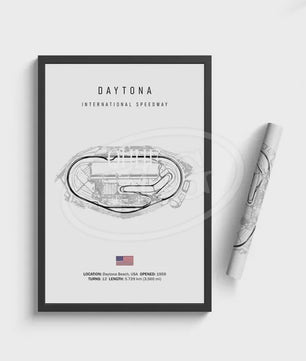 Vintage F1 Circuit Poster: Zwart-Wit Formule 1 Kunst voor de Raceliefhebber
