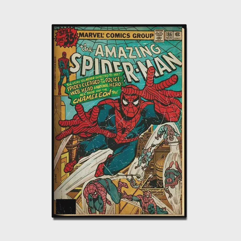 Retro Marvel Spider-Man Poster: Iconische Superheld Kunst voor aan de Muur
