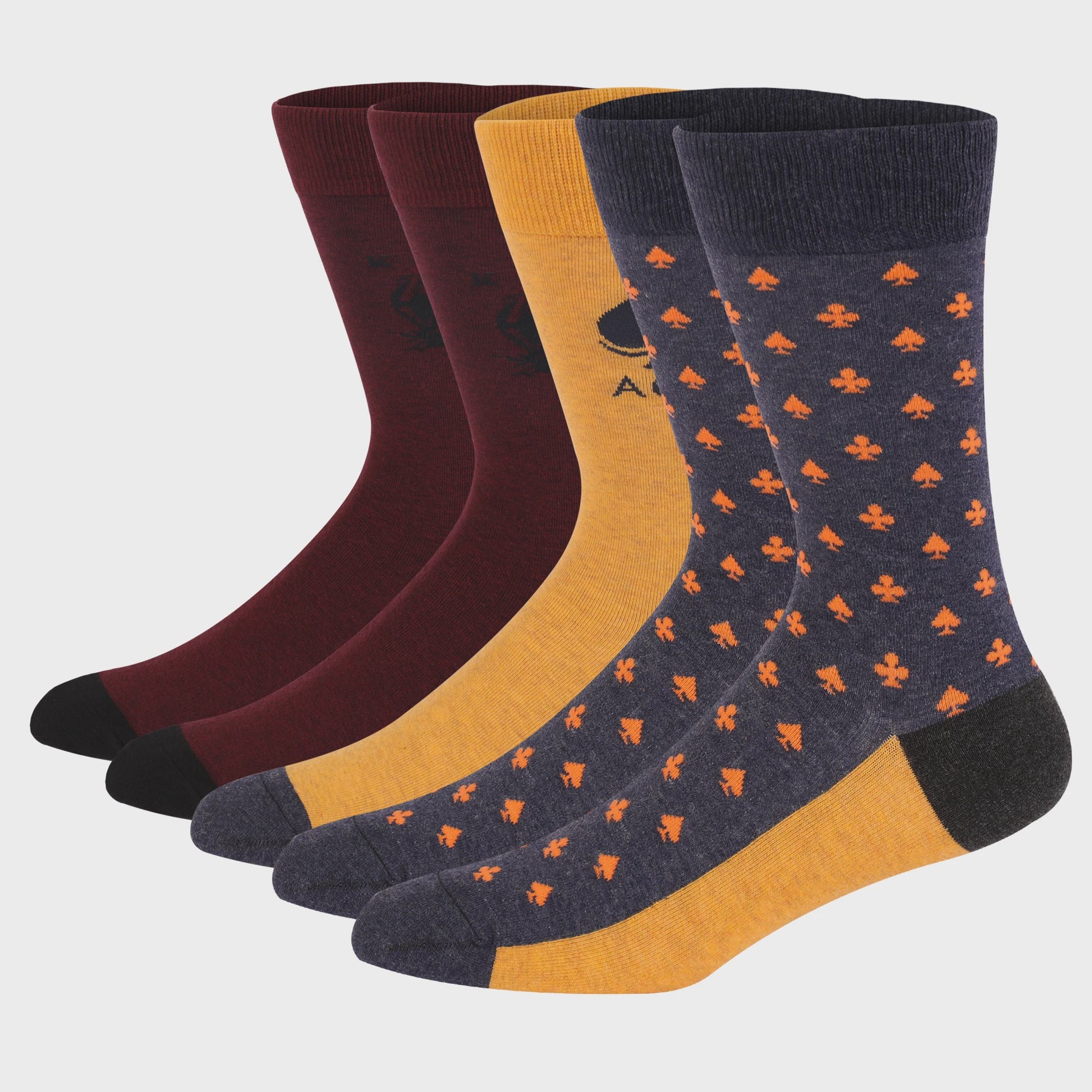 5 Paar Heren Sokken Plus Size - Comfortabel Katoen, Ademend & Stijlvol Argyle/Streep