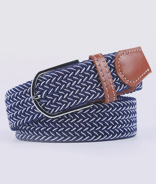 Unisex Gevlochten Elastische Riem met Pin Gesp - 107-130cm