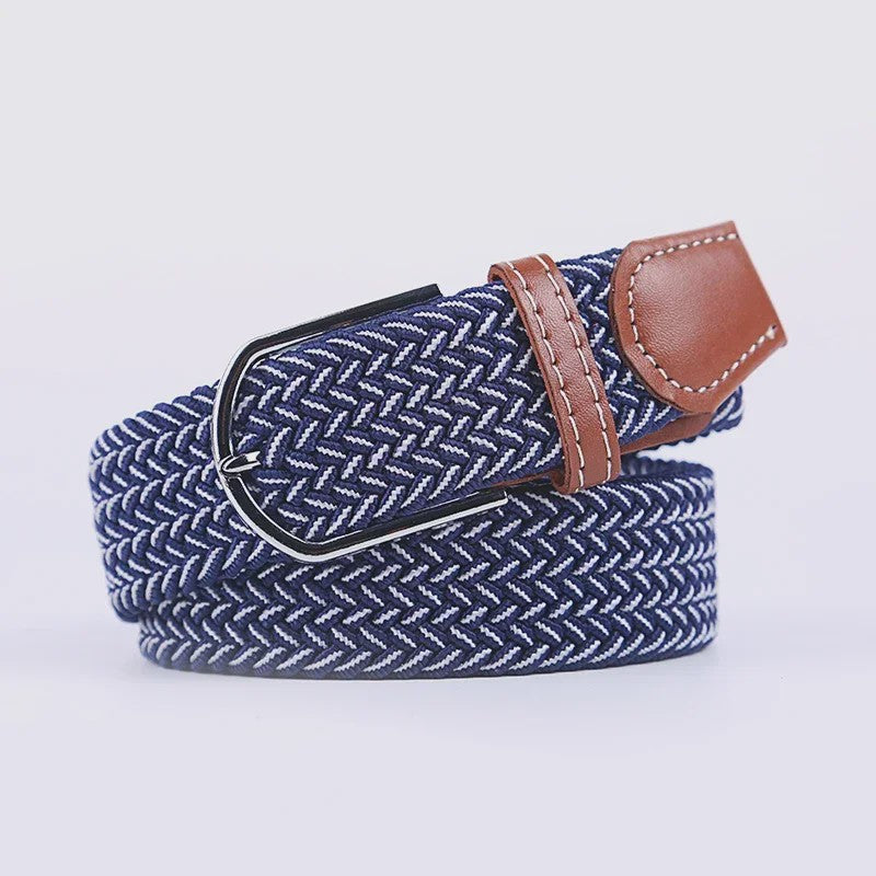 Unisex Gevlochten Elastische Riem met Pin Gesp - 107-130cm