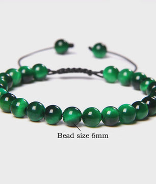 Blauwe Tijgeroog Kralen Armband 6MM - Natuursteen Meditatie Sieraden