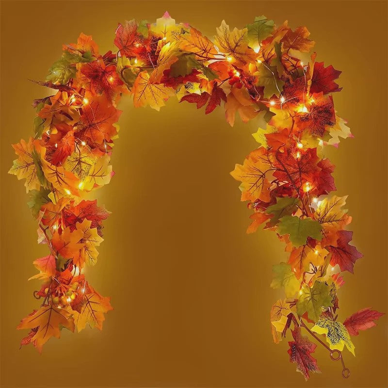 200cm Herfst Esdoornblad Slinger met Kunstbladeren - Decoratie voor Huis, Tuin, Halloween