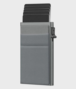 Slanke RFID Kaarthouder Heren - Minimalistisch Metalen Portemonnee met Pop-up Kaartuitwerper