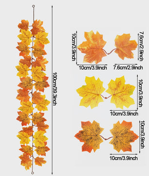Herfst Slinger met Maple Bladeren - Kunstblad Slinger voor Thanksgiving, Halloween & Feestdecoratie