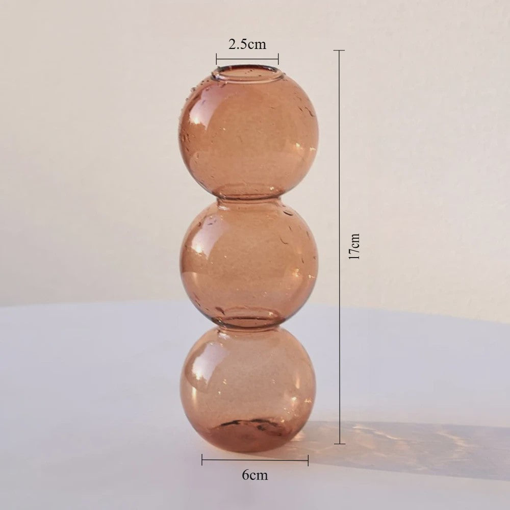 Nordic Kleurrijke Glazen Vaas - Bubble Design voor Hydroponische Planten & Bloemen