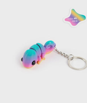 Bewegelijke 3D Geprinte Kameleon Sleutelhanger - Leuk Accessoire & Cadeau