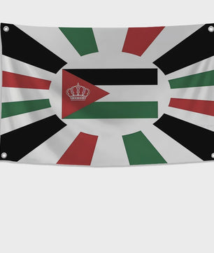 Jordanese Vlag Banner - Polyester - 4 Oogjes - Buiten & Binnen Decoratie