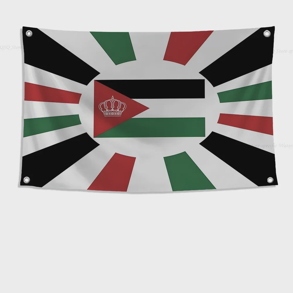 Jordanese Vlag Banner - Polyester - 4 Oogjes - Buiten & Binnen Decoratie