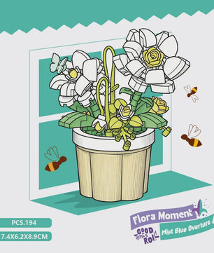 Bouwstenen Bloemen in Pot - Creatieve Mini Bloemenboeketten Bouwpakketten