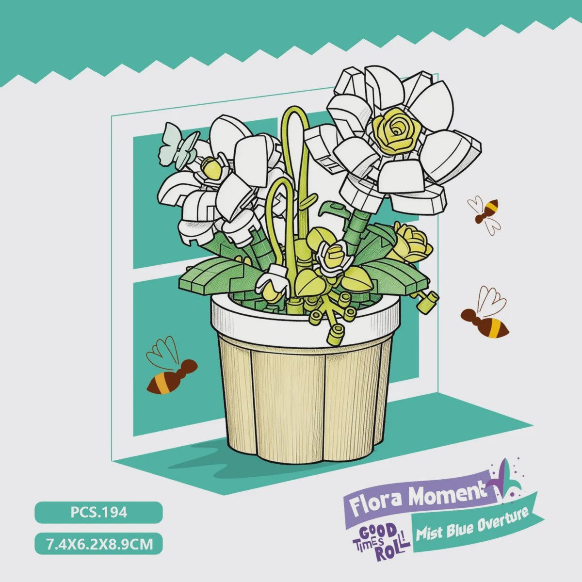 Bouwstenen Bloemen in Pot - Creatieve Mini Bloemenboeketten Bouwpakketten