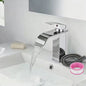 Moderne Waterval Kraan Zwart - RVS Wastafelkraan met Warm & Koud Water