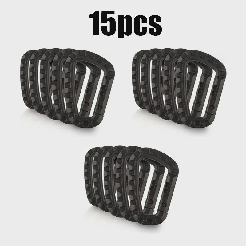 Tactische D-vormige Plastic Karabijnhaak - Set van 5, 10, 15 of 20 stuks - Outdoor & Camping Gear