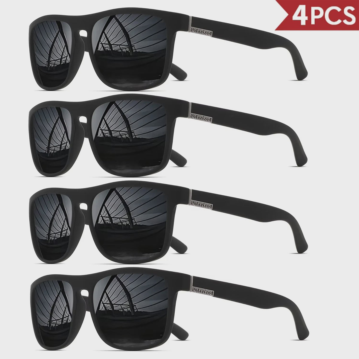 4x Klassieke Gepolariseerde Sport Zonnebril Heren Dames - Lichtgewicht PC Frame UV400