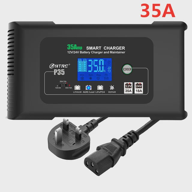 HTRC Slimme Acculader 12V/24V - Automatisch Laden & Reparatie voor Auto, Motor, LiFePO4, AGM