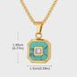 Vnox Heren Turquoise Hanger Ketting - RVS Boxketting, Vintage Stijl
