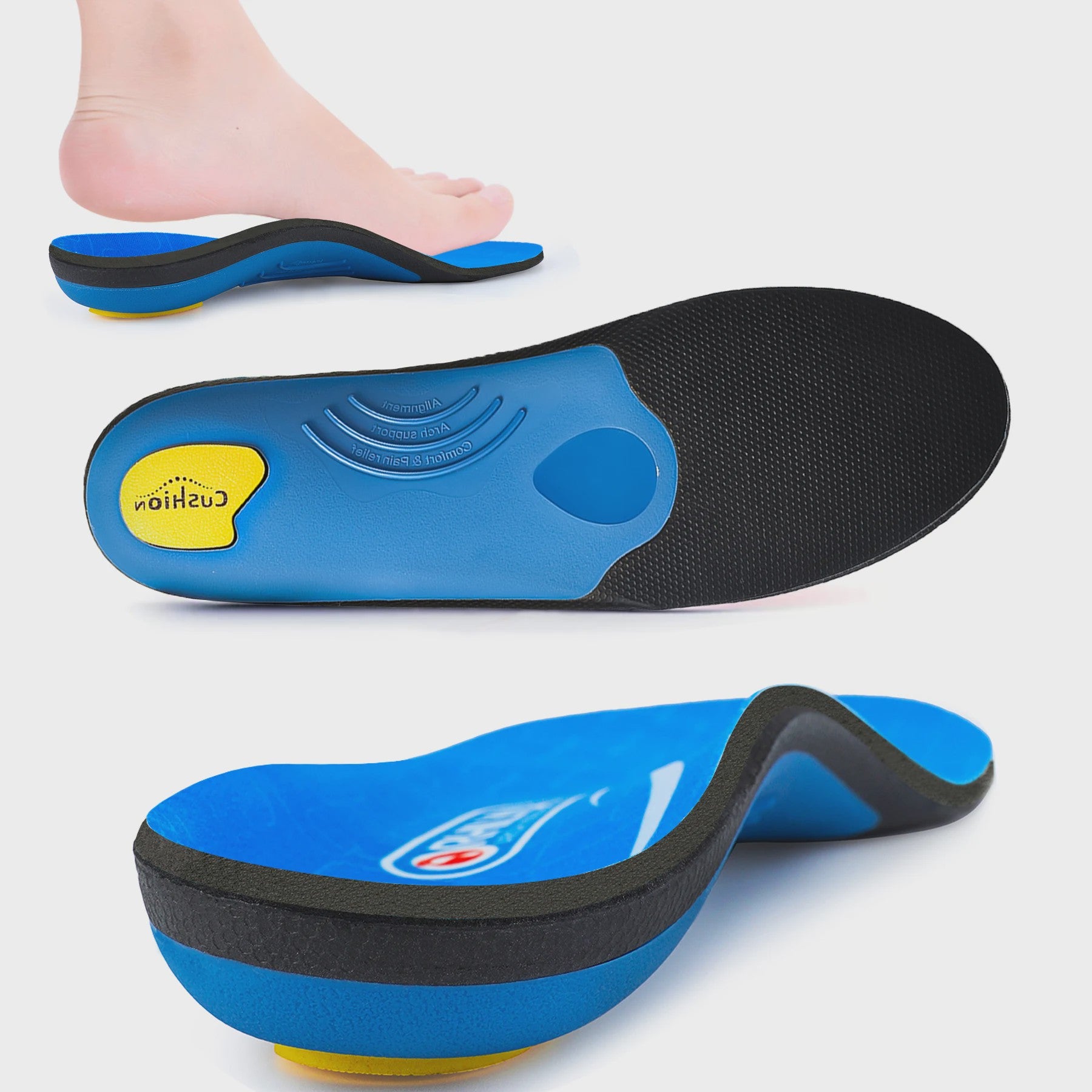 Orthopedische Steunzolen voor Platte Voeten, Hielpijn & Plantaire Fasciitis - Unisex Schoen Inlegzolen