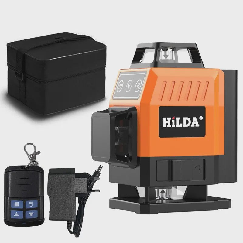 HILDA 16/12 Lijnen Groene Laserwaterpas Zelfnivellerend 360° Horizontaal & Verticaal