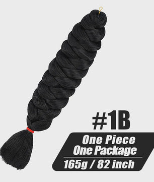 82 Inch Kanekalon Jumbo Braiding Hair - 165g Pre-Stretched Synthetisch Vlecht Haar voor Crocheten