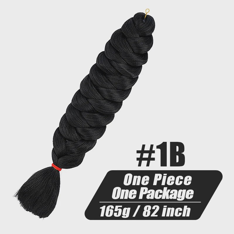 82 Inch Kanekalon Jumbo Braiding Hair - 165g Pre-Stretched Synthetisch Vlecht Haar voor Crocheten