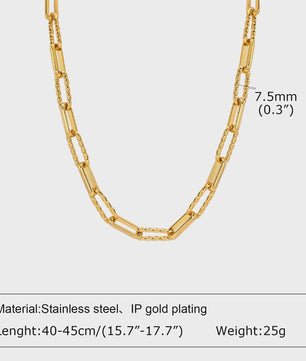 Chunky Gouden Halsketting Dames - Roestvrij Staal Dikke Ovalen Schakelketting Choker