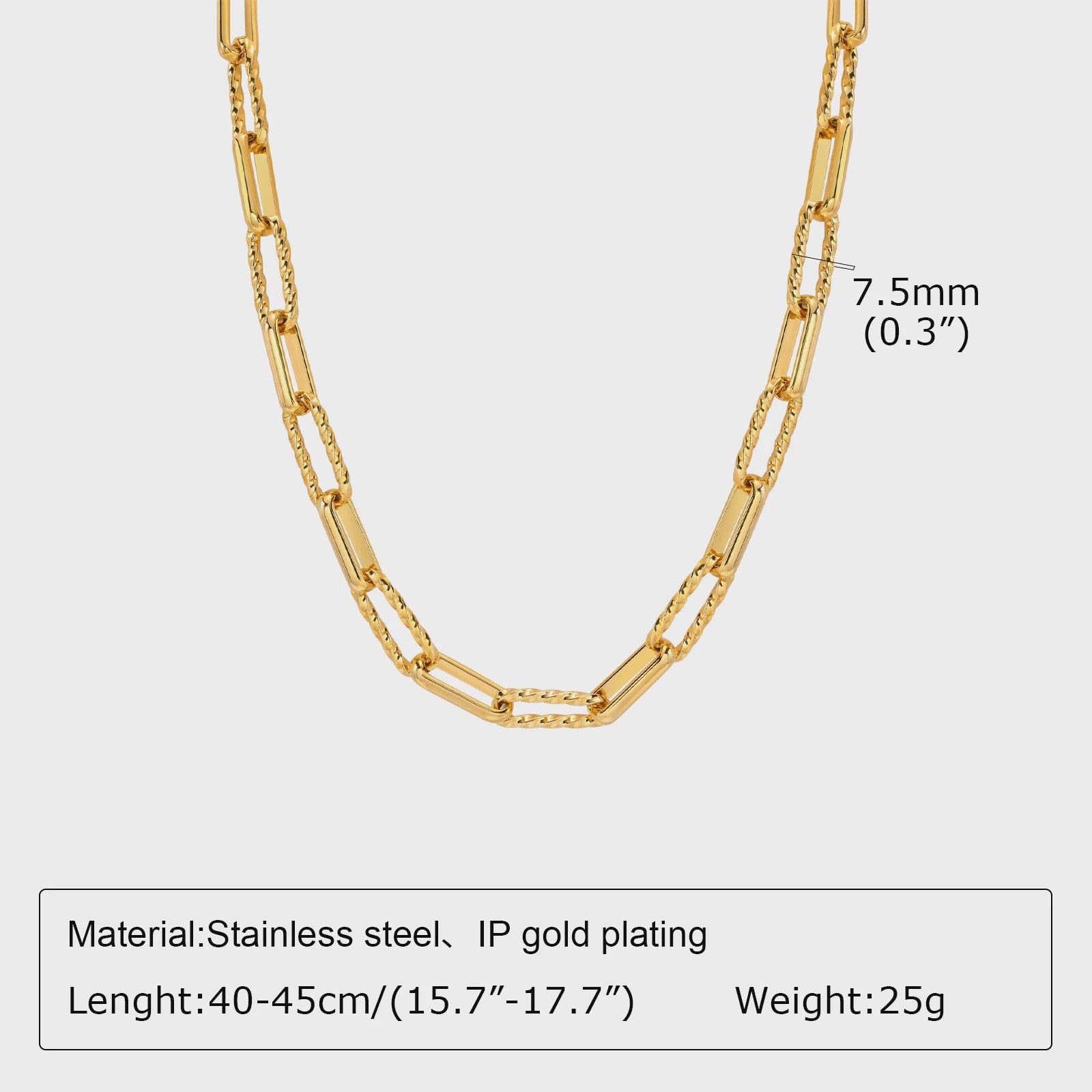 Chunky Gouden Halsketting Dames - Roestvrij Staal Dikke Ovalen Schakelketting Choker
