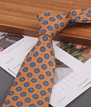 Klassieke Heren Strikdas - Imitatie Zijde met Polka Dot & Bloemendessin