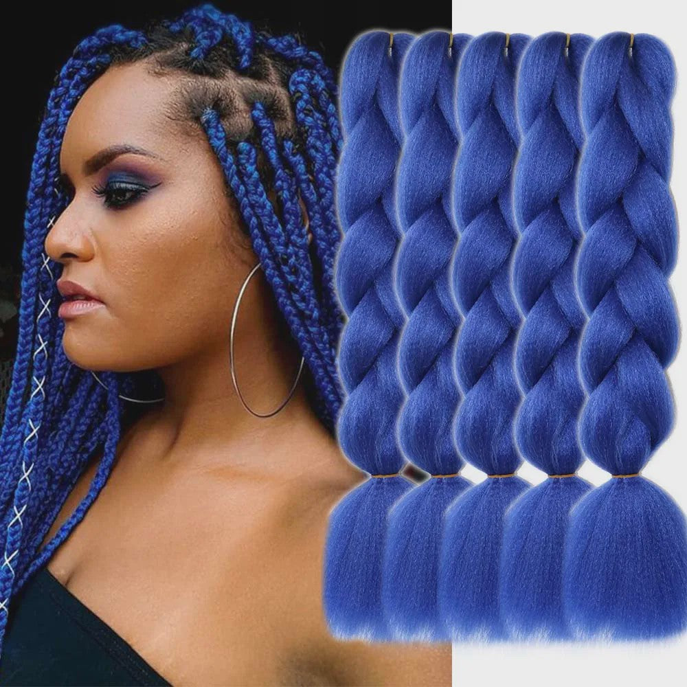 5x Jumbo Braiding Hair Extensions - 24 Inch Synthetisch Vlecht Haar - Pre-stretched Yaki