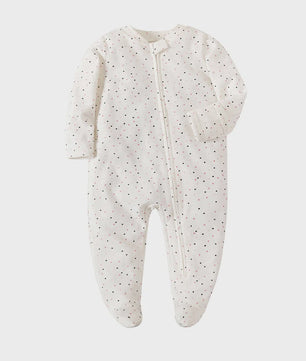 Katoenen Newborn Pyjama met Voetjes en Ritssluiting - Romper voor Jongens en Meisjes (0-12 Maanden)
