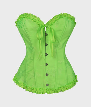 Sexy Jacquard Bustier Corset met Ruches en Push-Up Effect - Gothic Stijl