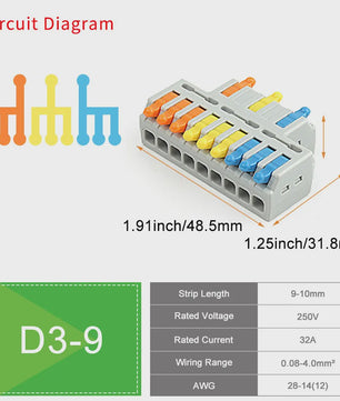 Compacte Snelklemmen voor Elektrische Bedrading - Universele Koppelblokken met Hendel (10/50 Stuks)