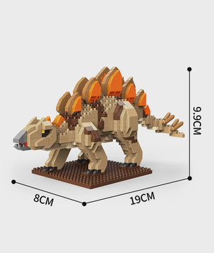 Dinosaurus Bouwstenen Speelgoed - Stegosaurus & T-Rex Micro Mini Blokken