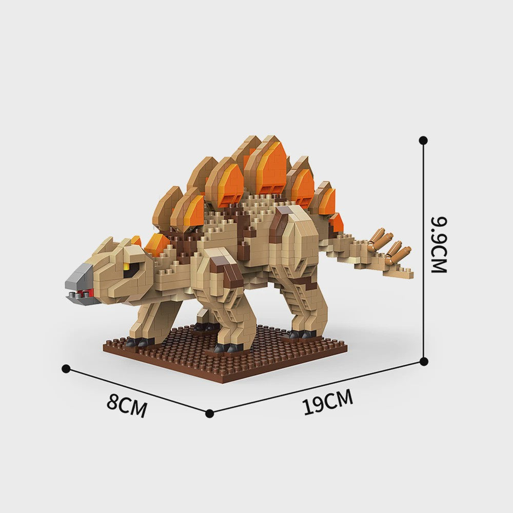 Dinosaurus Bouwstenen Speelgoed - Stegosaurus & T-Rex Micro Mini Blokken