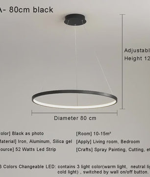 Moderne Minimalistische LED Ring Plafondlamp - Stijlvolle Hanglamp voor Woonkamer & Eetkamer