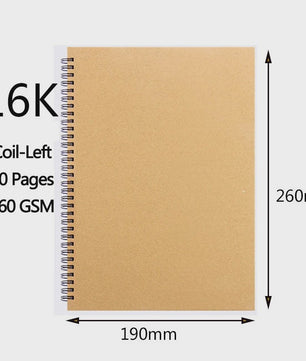 Schetsboek met Dik Papier (160 GSM) - Diverse Maten A3, A4, A5, 8K, 16K - Ideaal voor Tekenen en Schilderen