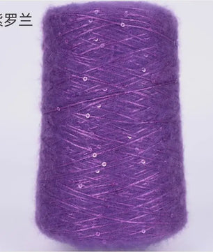 Zacht Pluche Mohair Garen met Pailletten - Kleurrijk Brei-, Haak- en Naaigaren (520g)