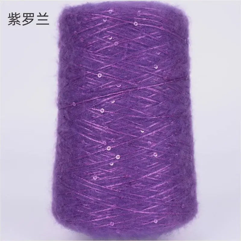 Zacht Pluche Mohair Garen met Pailletten - Kleurrijk Brei-, Haak- en Naaigaren (520g)