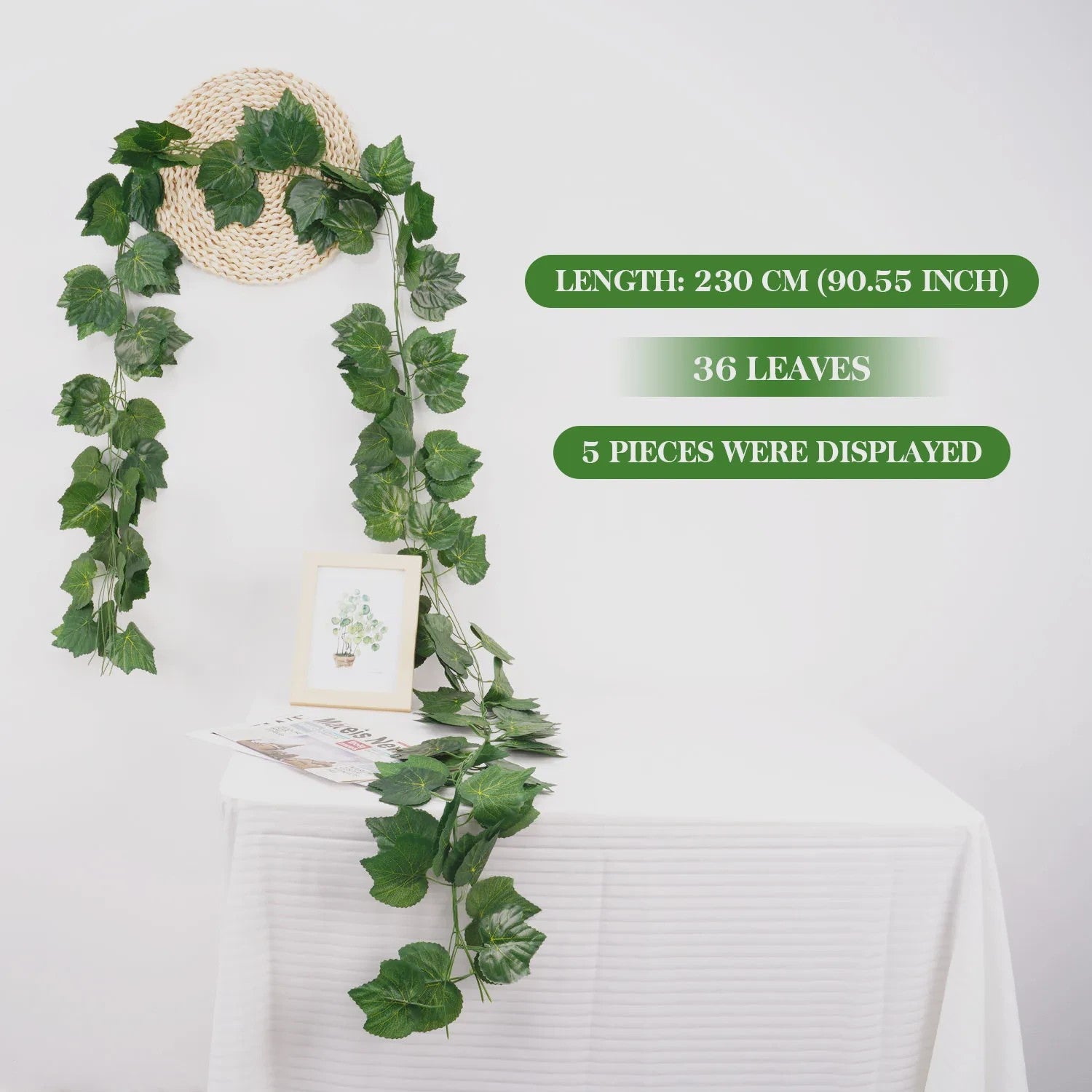 Kunstige Klimop Slang 2.1M - Groene Nep Plant voor Decoratie, Bruiloft & Feest
