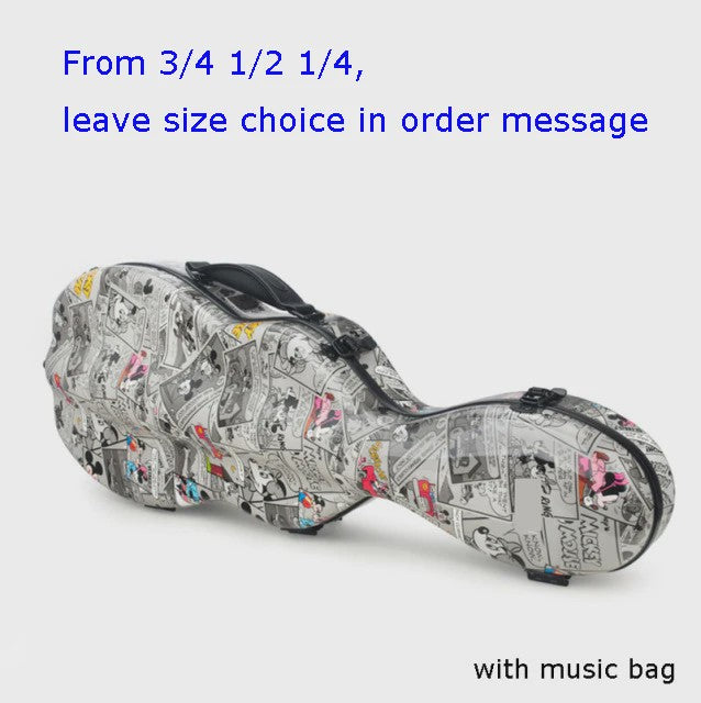 Carbon Fiber Vioolkoffer met Afneembare Tas - Dubbele Draagband & Slot