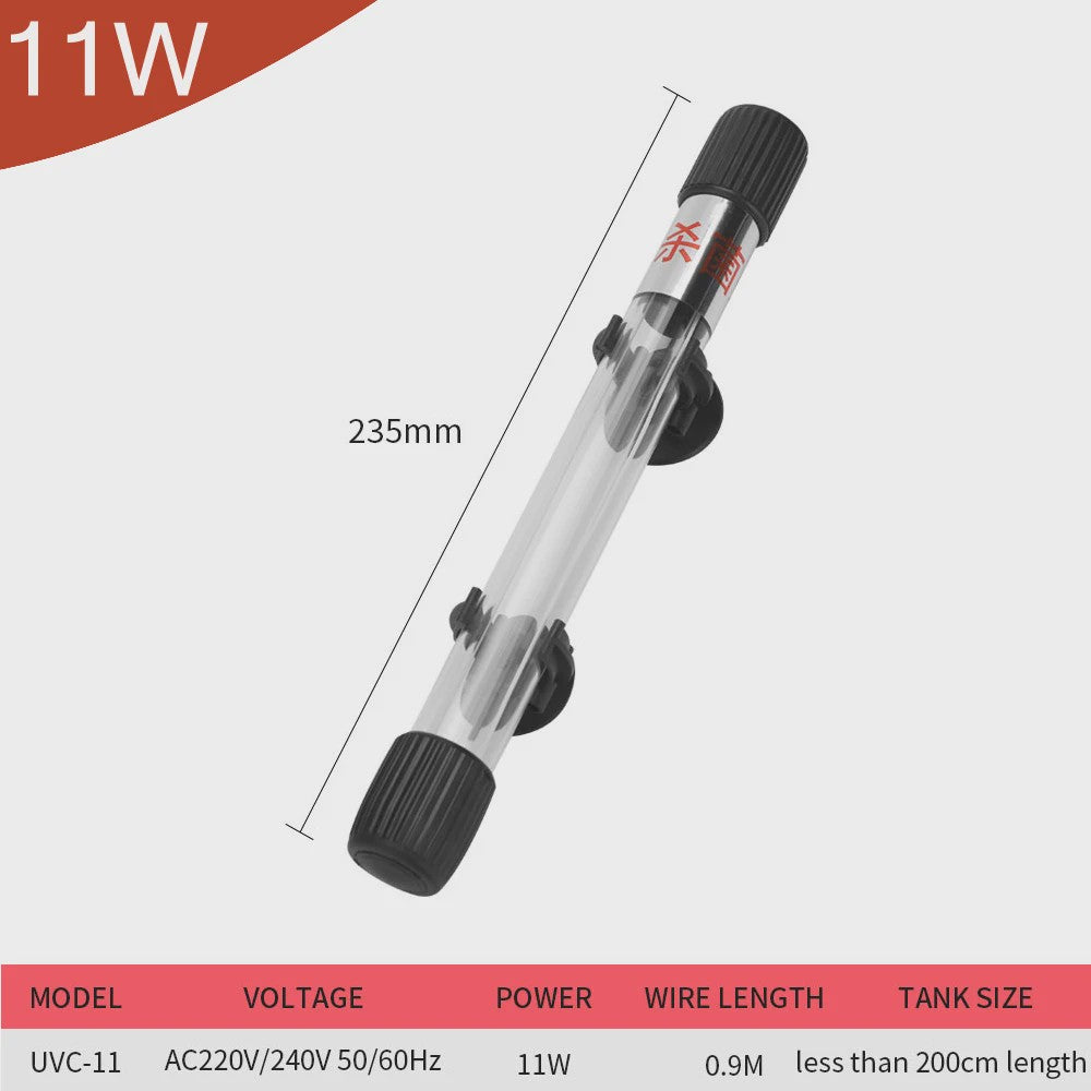 Krachtige Aquarium UV Sterilisator Lamp - 5-11W Onderwater Reiniging
