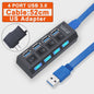 USB Hub 3.0/2.0 met 4 of 7 poorten, individuele schakelaars en LED-indicatoren