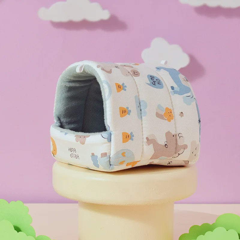 Schattig Cartoon Nestje voor Kleine Huisdieren - Warm & Zacht Hamsterhuisje