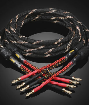 High-End Hifi Luidsprekerkabel - 6N OFC Koper, Vergulde Banana/Y-stekkers