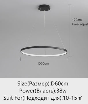 Moderne Ronde LED Plafondlamp Zwart/Wit - Dimbaar Hanglamp voor Keuken en Woonkamer