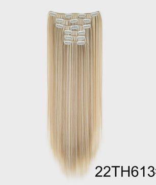 Synthetische Clip-in Haarverlengingen 24 Inch - Lang Steil, Hittebestendig, Diverse Kleuren