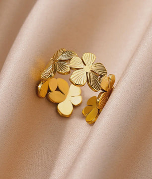 Luxe Gouden Ringen Set: Zirkonia & Boze Oog Design - Verstelbaar & Trendy