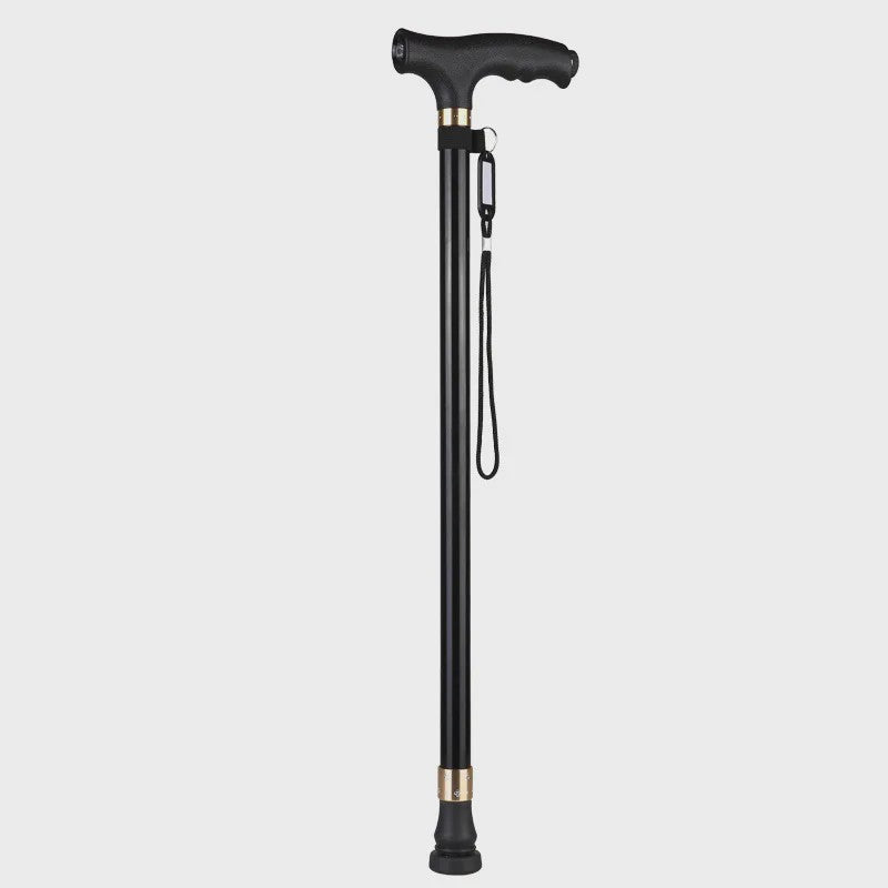 Verstelbare Aluminium Wandelstok met LED-lamp en Anti-slip Vierpoot