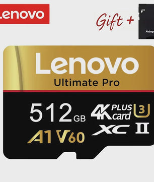 Lenovo Ultimate Pro Micro SDXC Kaart - 512GB, 4K UHD, V60, A1, Hoge Snelheid